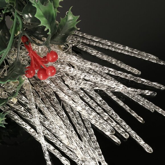 Glass Icicle Ornaments Winter Decorations for Christmas Tree - 2 Size Total 194 - Picture 1 of 10